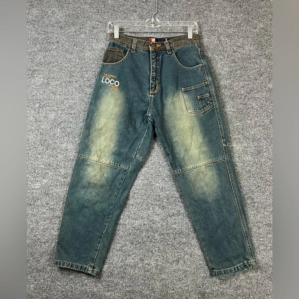 Vintage Loco Streetgear Jeans Boys Sz 14 Waist 28in‎ Streetwear Stone Wash Y2K